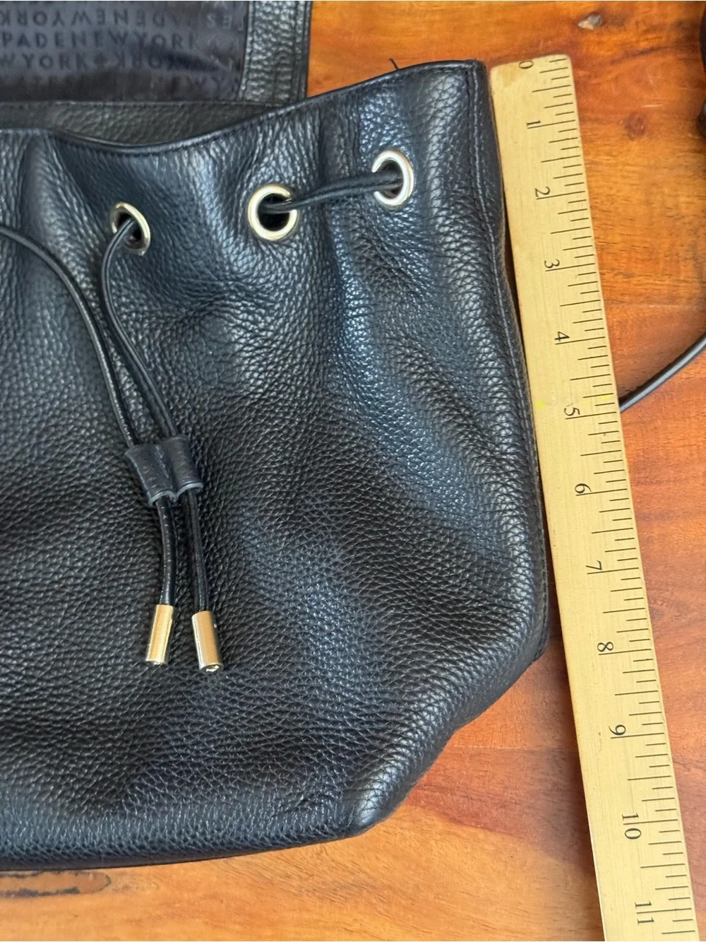 Kate Spade Mulberry Street Breezy Backpack Black Pebbled Leather Gold Logo Bag